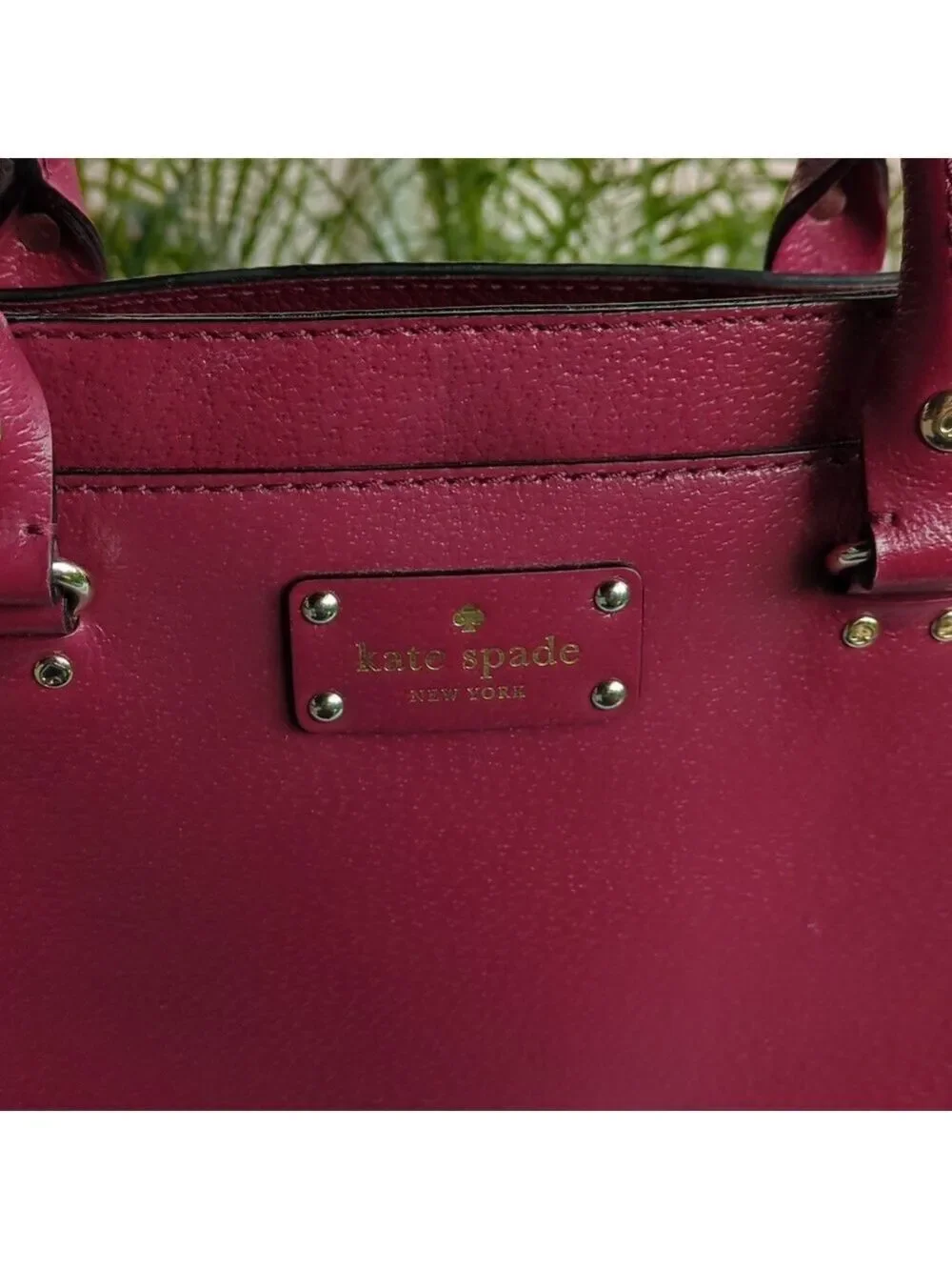 Kate Spade New York Red Leather Tote Handbag Top Handle Satchel Purse